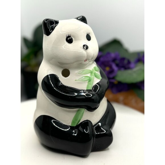 Ceramic Tiki Mug Panda Bear With Bamboo Design 8" Tall - Picture 4 of 6